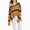 Women Knitwear Turtleneck Sweater, Size: M(Yellow Black Stripes)