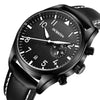 Ochstin 5043C Multifunctional Business Waterproof Leather Strap Quartz Watch(Black+Black+White)
