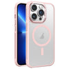 For iPhone 13 Pro Hardware Side Cooling Skin Feel Frosted Metal Lens Frame MagSafe Phone Case(Pink)