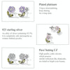 S925 Sterling Silver Flower Ear Stud Women Earrings(Purple)