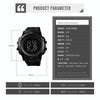 SKMEI 1475 Men Multifunctional Sports Watch Students Outdoor Waterproof Digital Watch(Black)