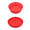 Air Fryer Grill Mat High Temperature Resistant Silicone Baking Tray, Specification: Large Round Red