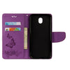 For Galaxy J7 (2017) (EU Version) Pressed Flowers Butterfly Pattern Horizontal Flip Leather Case with Holder & Card Slots & Wallet & Lanyard (Purple)