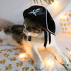 White Pirate Pet Hat | Cat & Dog Costume | Halloween | Adjustable