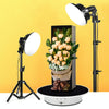 20cm USB Electric Rotating Turntable Display Stand Video Shooting Props Turntable for Photography, Load: 8kg(White Base Black Velvet)