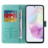 For Samsung Galaxy A36 5G / A56 5G Embossed Butterfly Flowers Leather Phone Case(Green)