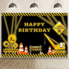 1.5m x 1m  Construction Vehicle Series Happy Birthday Photography Background Cloth(MSD00212)