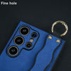 For Samsung Galaxy S24+ 5G Wavy Wristband Bracket TPU Phone Case(Blue)