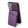 For Samsung Galaxy S22+ 5G Skin Feel Detachable Card Bag Magsafe Phone Case(Purple)