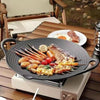 35cm Cast Iron Threaded Grill Pan Outdoor Non-Stick Frying Pan Uncoated Teppanyaki Pot