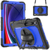 For Samsung Galaxy Tab S9 / S9 FE Silicone + PC Tablet Case(Black+Dark Blue)