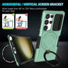 For Samsung Galaxy S24 Ultra 5G Sliding Camshield MagSafe Holder TPU Hybrid PC Phone Case(Light Blue)
