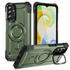 For Samsung Galaxy A04s Lens Holder MagSafe Phone Case(Army Green)