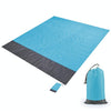 Polyester Waterproof Plaid Cloth Pocket Picnic Mat Outdoor Camping Beach Mat, Size: 2.1 x 2m(Light Blue + Dark Gray)