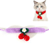 Handmade Knitted Wool Cherry Pet Collar (Purple, S 20-25cm)