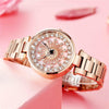 SANDA 1017 Lady Watch All Over The Sky Star 360 Degree Rotating Watch Diamond Steel Band Women Watch(Rose Gold)