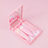 5pcs/Set Medium Portable Makeup Brush Set With Mirror Mini Multifunctional Makeup Brush(Pink)