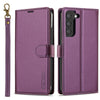 For Samsung Galaxy S25 5G LC.IMEEKE L2 Series Detachable Magsafe PU Phone Case with Lanyard(Purple)