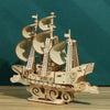 LG807 Ocean Sailboat 3D Wooden Puzzle Children Educational Toys DIY Handmade Ornaments