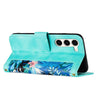 For Samsung Galaxy S23 5G Floral Pattern Leather Phone Case with Lanyard(Green)