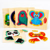 10 PCS Children Educational Animal Three-Dimensional Wooden Puzzle Toy(Tiger)