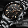 FNGEEN 5012 Men Waterproof Luminous Imitate Six-needle Design Watch(Black steel black)