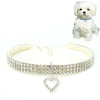 Rhinestone Pet Collar, White, L (Cats & Dogs)