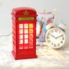 Retro Telephone Booth Shape Warm Light LED Lamp, Rechargeable Touch Control Bedroom Bedside Table Lamp