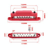 M6 2-post 12-way RV Yacht Terminal Nylon Flame Retardant Busbar, Color: Black
