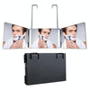 Three-Sided Mirror With LED Light Retractable Hanging Three-Fold Mirror(Black)