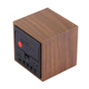 Wood Clock Desk Table LED Digital Display Alarm Clock with Time & Date & Temperature Display(Brown)