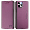 For iPhone 11 Pro Max RC01 Dual-Folded Magnetic Suction RFID Leather Phone Case(Violet)