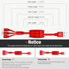CAFELE 3 In 1 8 Pin + Micro USB + Type-C / USB-C Charging Data Cable, Length: 1.2m(Red)
