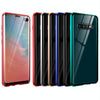 For Samsung Galaxy S10 Magnetic Metal Frame Double-sided Tempered Glass Case(Green)