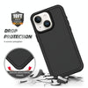 For iPhone 14 Plus Shockproof MagSafe Armor PC Hybrid TPU Phone Case(Black)