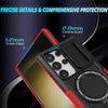For Samsung Galaxy S24 Ultra 5G Sliding Camshield MagSafe Holder TPU Hybrid PC Phone Case(Black Red)
