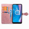 For  Alcatel 1S (2020) Embossed Mandala Pattern TPU + PU Horizontal Flip Leather Case with Holder & Three Card Slots & Wallet(Rose Gold)