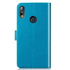 Lucky Clover Pressed Flowers Pattern Leather Case for ASUS ZB633KL, with Holder & Card Slots & Wallet & Hand Strap (Blue)