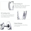 S925 Sterling Silver Circle Earrings Zircon Earrings, Color:White