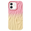 For iPhone 12 Wrinkle Gradient Skin-feel Frosted TPU Phone Case(Pink Yellow)