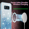 For Samsung Galaxy S8+ Gradient Glitter Flower All-inclusive Phone Case(Blue)