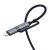 hoco U134 Type-C / USB-C to Type-C / USB-C + 8 Pin 2 in 1 Braided Fast Charging Data Cable, Length:1.2m(Dark Blue)