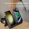 C30 15W 3 in 1 Magnetic Wireless Charger with Night Light(Black)