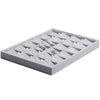 18 Grids Flannelette Ear Stud Earrings Ring Pendant Necklace Display Rack Jewelry Storage Tray