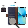 For Samsung Galaxy A26 5G Magnetic Crazy Horse Texture Genuine Leather RFID Phone Case(Blue)