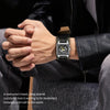 Ochstin 7237 Business Leather Wrist Wrist Waterproof Luminous Skeleton Mechanical Watch(Rose Gold+Blue)