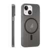 For iPhone 13 PC Corrugated MagSafe Phone Case(Black)