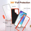 For Samsung Galaxy S25 Ultra 5G Rugged PC Hybrid Silicone Phone Case with Holder(Transparent+Orange)