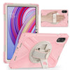 For Xiaomi Redmi Pad Pro 12.1 Rotatable Holder Silicone Hybrid PC Tablet Case with Shoulder Strap(Cherry Blossom Pink)