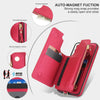 For Samsung Galaxy S22+ 5G Double Flap Zipper RFID Leather Phone Case with Short Lanyard(Red)